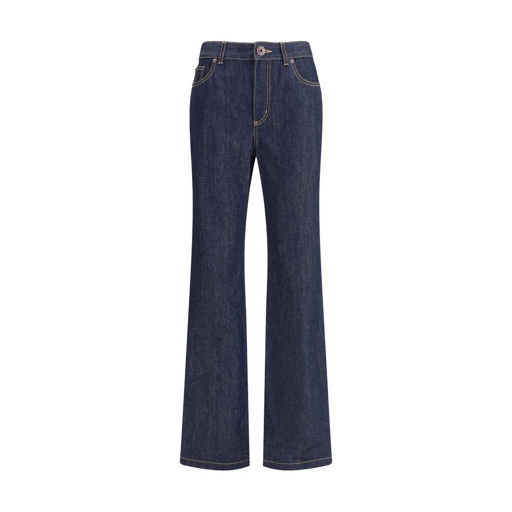 Alexander McQueen Blue Cotton Straight-Leg Jeans
