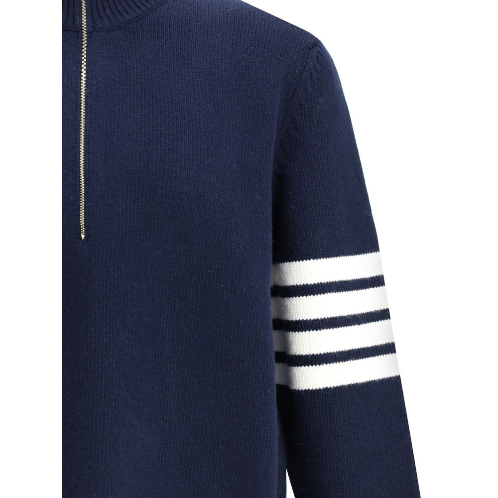 Thom Browne Blue Fleece Wool Sweatshirt