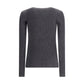 Brunello Cucinelli Gray Wool Long Sleeve T-Shirt