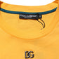 Dolce & Gabbana Yellow Secret Graden Floral Cotton CrewNeck T-shirt