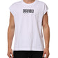 Dolce & Gabbana White Cotton Sleeveless Printed Tank T-shirt