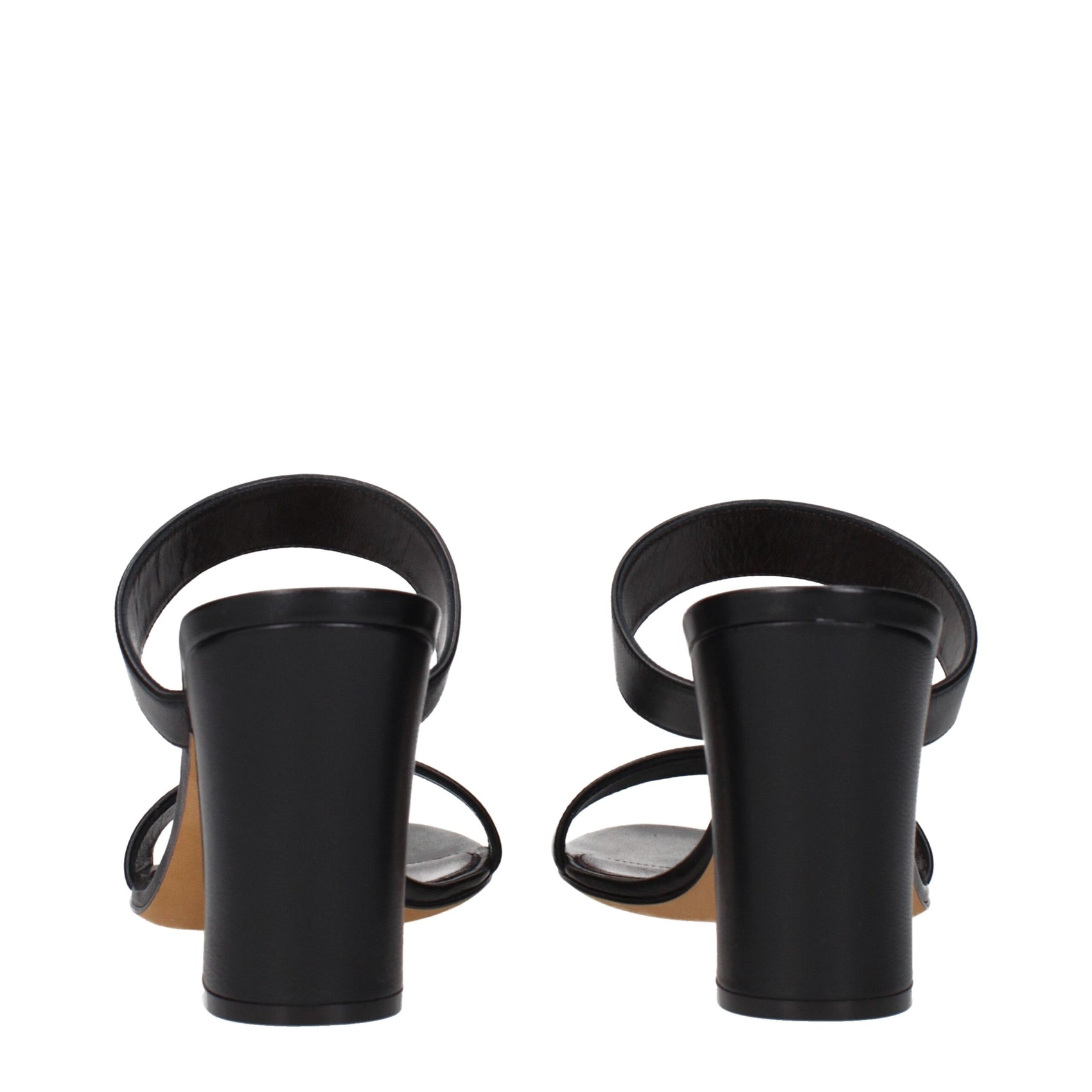 The Row Black Leather Stiletto Heel Sandals