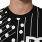 Dolce & Gabbana Black Cotton Polka Dots Round Neck T-shirt