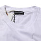 Dolce & Gabbana White Graphic Print Cotton Crew Neck T-shirt