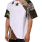 Dolce & Gabbana White Camouflage Patckwork Men Cotton T-shirt