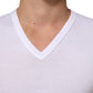 Dolce & Gabbana White Cotton V-Neck Short Sleeves T-shirt