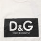 Dolce & Gabbana White Logo Print Cotton Crew Neck Men T-shirt