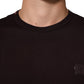 Dolce & Gabbana Brown Logo Plaque Cotton Crew Neck T-shirt