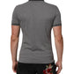 Dolce & Gabbana Gray Logo Embroidery Collared Polo T-shirt