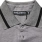 Dolce & Gabbana Gray Logo Embroidery Collared Polo T-shirt