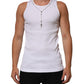 Dolce & Gabbana White Cotton Chain Necklace Tank Top T-shirt