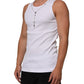 Dolce & Gabbana White Cotton Chain Necklace Tank Top T-shirt