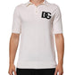 Dolce & Gabbana White Cotton Collared Short Sleeves T-shirt