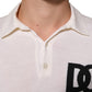 Dolce & Gabbana White Cotton Collared Short Sleeves T-shirt