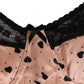 Dolce & Gabbana Beige Silk Heart Print Soft Cup Bra Underwear