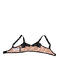 Dolce & Gabbana Beige Silk Heart Print Soft Cup Bra Underwear
