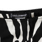 Dolce & Gabbana Black White Zebra Print Slip Briefs Underwear