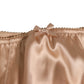 Dolce & Gabbana Nude Beige Silk Satin Stretch Bow Briefs Underwear