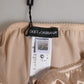 Dolce & Gabbana Beige Silk Satin Floral Lace Panty Brief Underwear