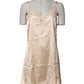 Dolce & Gabbana Nude Chemise Lingerie Silk Blend Lace Trim Dress