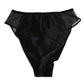 Dolce & Gabbana Black Silk Stretch High Waist Panty Underwear