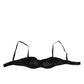Dolce & Gabbana Black Silk Underwired Balconette Bra Underwear