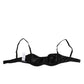Dolce & Gabbana Black Silk Underwired Balconette Bra Underwear