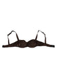 Dolce & Gabbana Brown Silk Underwired Balconette Bra Underwear