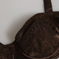 Dolce & Gabbana Brown Silk Underwired Balconette Bra Underwear