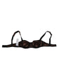 Dolce & Gabbana Brown Silk Underwired Balconette Bra Underwear