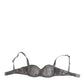 Dolce & Gabbana Gray Silk Underwired Balconette Bra Underwear