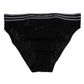 Dolce & Gabbana Black Lace Slip Brief Logo Waistband Underwear