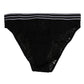 Dolce & Gabbana Black Lace Slip Brief Logo Waistband Underwear