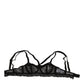 Dolce & Gabbana Black Floral Lace Nylon Balconcino Bra Underwear