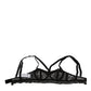 Dolce & Gabbana Black Floral Lace Nylon Balconcino Bra Underwear