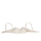 Dolce & Gabbana Off White Silk Underwired Balconette Bra Underwear