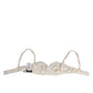 Dolce & Gabbana Off White Silk Underwired Balconette Bra Underwear