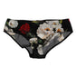 Dolce & Gabbana Black Floral Print Mid Waist Panty Underwear