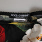 Dolce & Gabbana Black Floral Print Mid Waist Panty Underwear