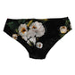 Dolce & Gabbana Black Floral Print Mid Waist Panty Underwear