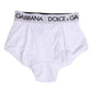 Dolce & Gabbana White Nylon Logo Waistband Coulotte Underwear