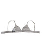 Dolce & Gabbana Gray Silk Satin Triangle Soft Cup Bra Underwear