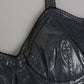 Dolce & Gabbana Dark Gray Silk Stretch Balconcino Bra Underwear