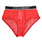 Dolce & Gabbana Red Nylon Logo Waistband Brief Panty Underwear