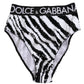 Dolce & Gabbana Black White Stripes High Waist Panty Underwear