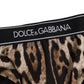 Dolce & Gabbana Brown Leopard Nylon High Waist Panty Underwear