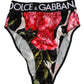 Dolce & Gabbana Black Floral Print High Waist Panty Underwear