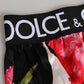 Dolce & Gabbana Black Floral Print High Waist Panty Underwear