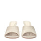 Amina Muaddi Beige Fabric Slippers