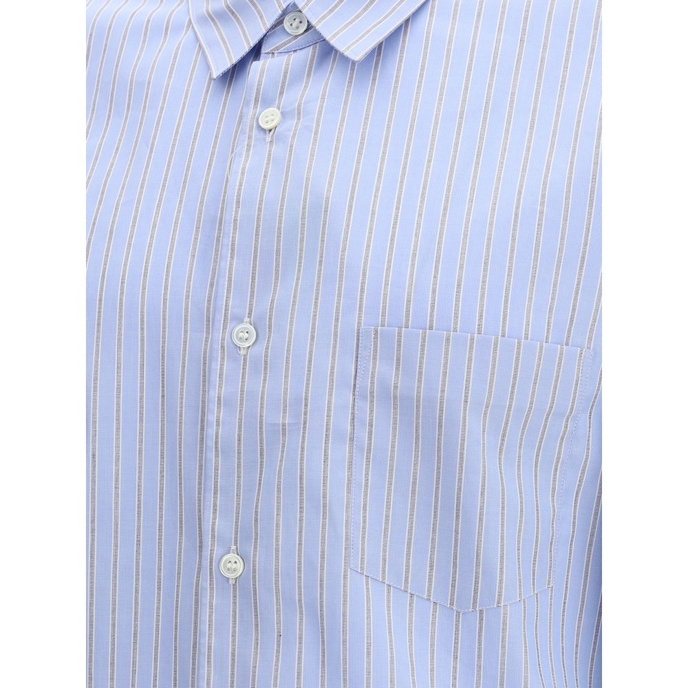 Comme Des Garçons Light Blue Cotton Pattern Shirt